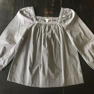 NWT J.Crew Gingham Print Peasant Blouse
